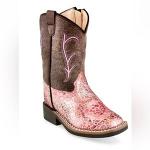 OLD WEST LEATHERETTE PINK BOOT SIZE 5.5